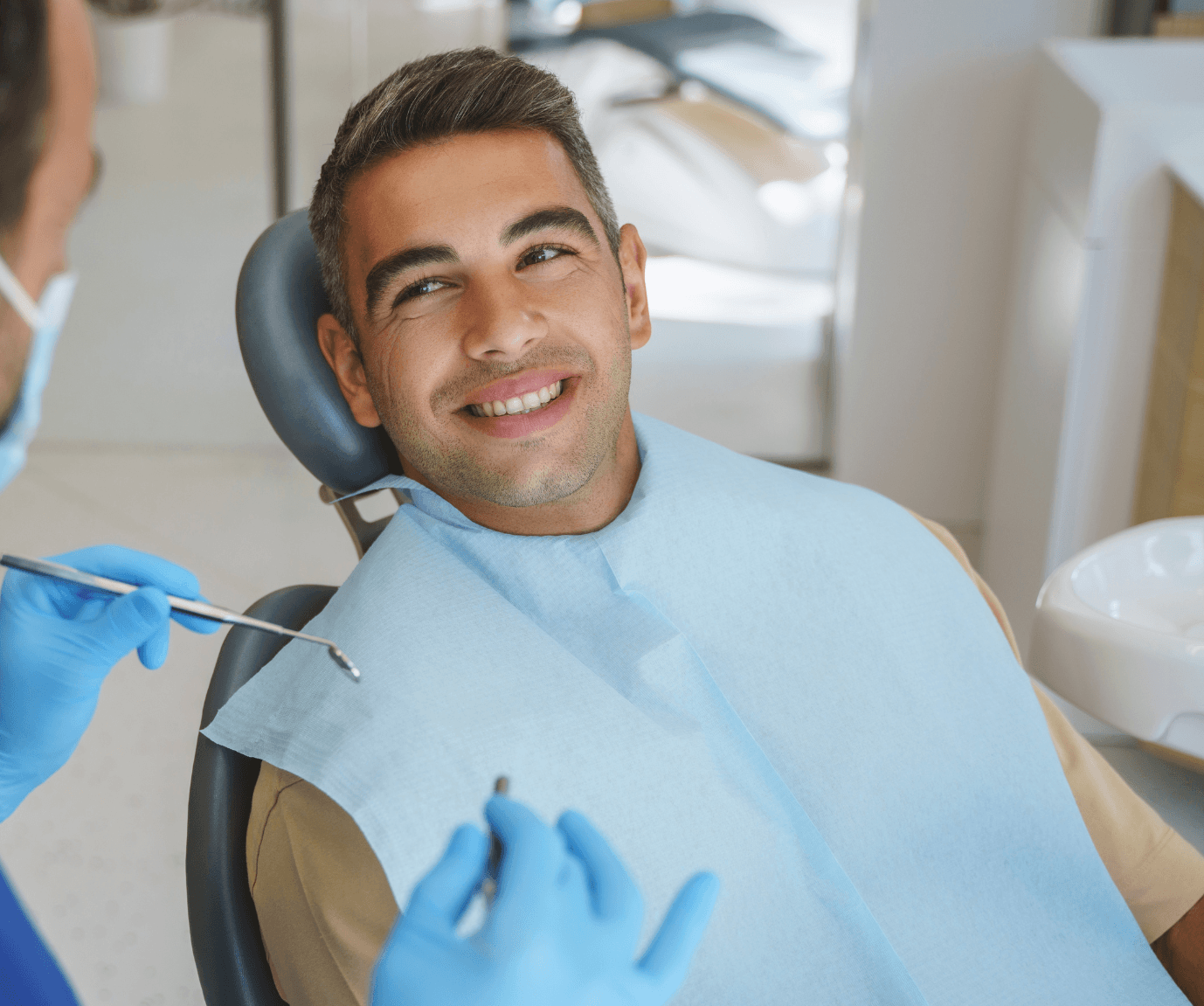 Man after tooth pain dental procedures